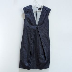 COS deep v-neck denim dress